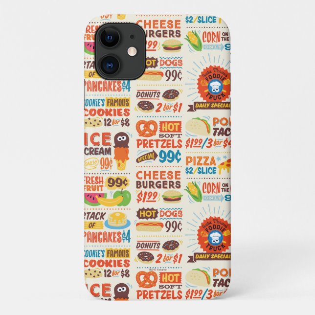 Capa Para iPhone 11 Padrão Monster Foodies (Verso)