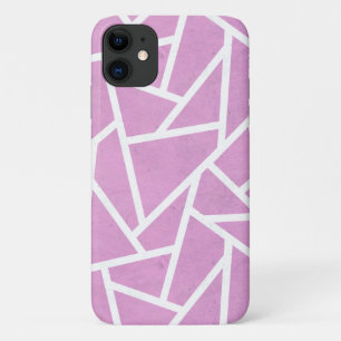 Capa Para iPhone 11 Padrão mosaico rosa e branco