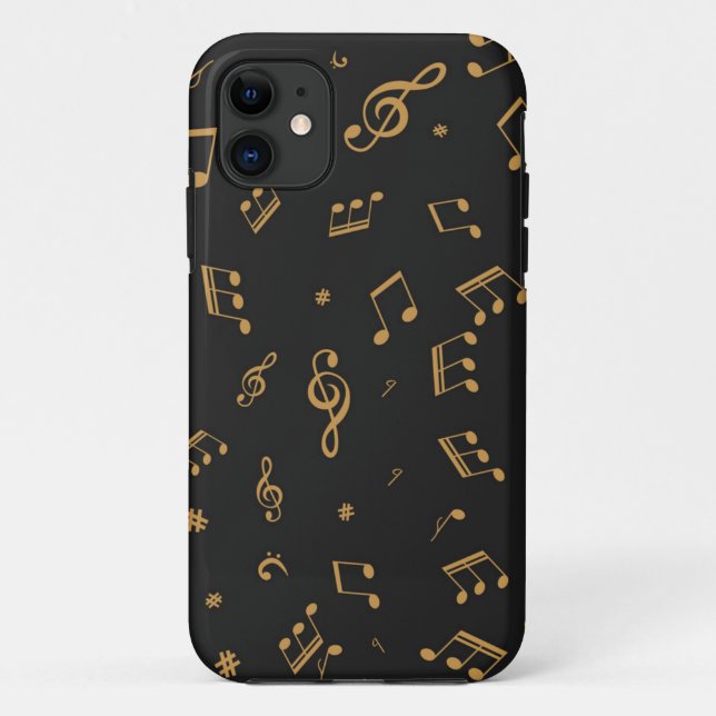 Capa Para iPhone 11 Padrão musical (Verso)