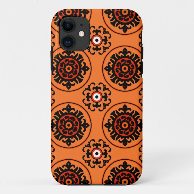 Capa Para iPhone 11 Padrão Orange Suzani (Verso)