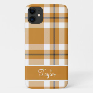 Capa Para iPhone 11 Padrão Personalizado de Xadrez do Autumn Tartan