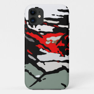 Capa Para iPhone 11 Padrão Preto de Turquesa Vermelha Branca