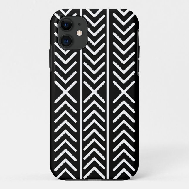 Capa Para iPhone 11 Padrão preto e branco (Verso)