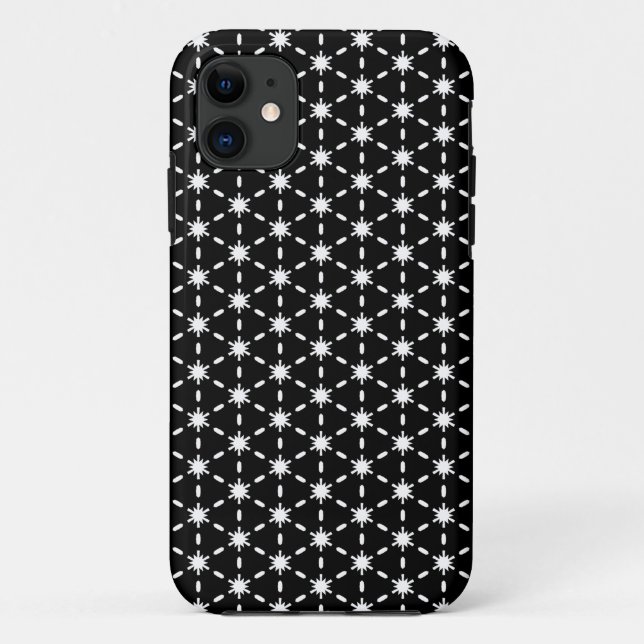 Capa Para iPhone 11 Padrão preto e branco das estrelas (Verso)