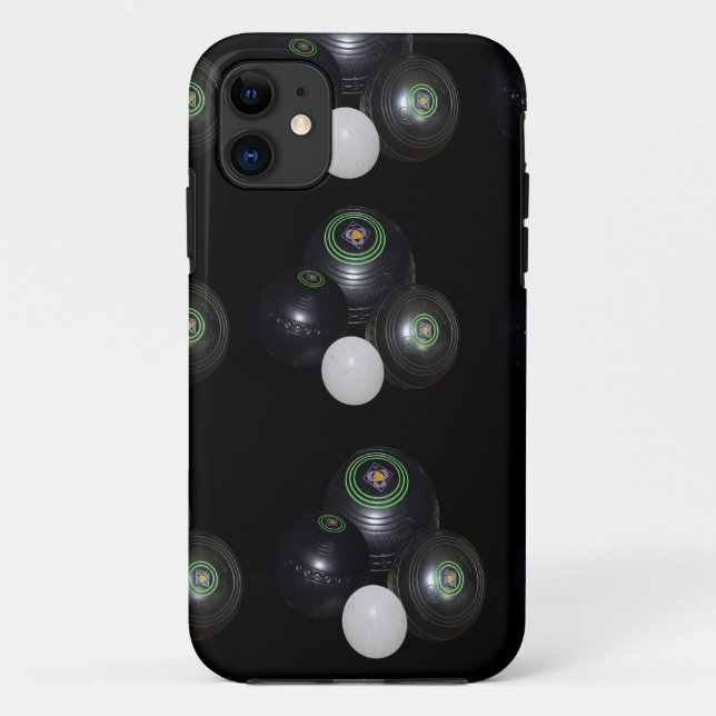 Capa Para iPhone 11 Padrão Preto E Branco De Bolinhos, (Verso)