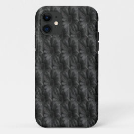 Capa Para iPhone 11 Padrão realista do crisântemo negro - Preto
