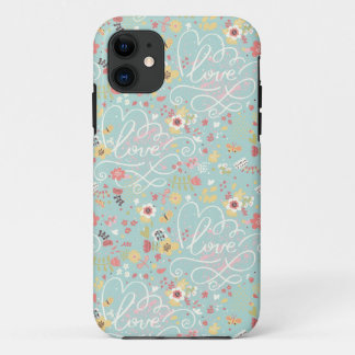 Capa Para iPhone 11 Padrão Romântico Brilhante Moderno