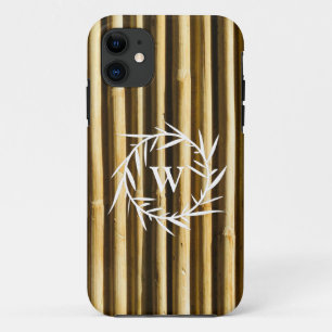 Capa Para iPhone 11 Padrão Rústico de Linhas Verticais do Monograma