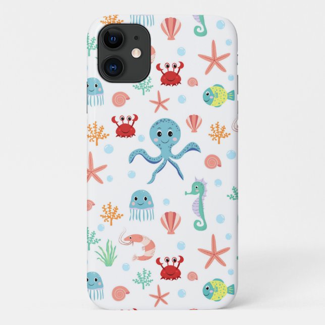 Capa Para iPhone 11 Padrão Sea World (Verso)