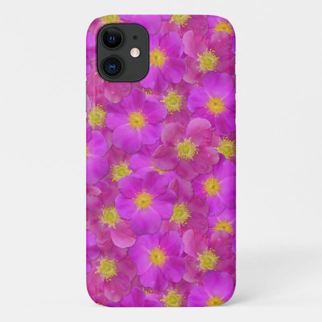 Capa Para iPhone 11 Padrão Selvagem de Rosa (Verso)