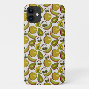 Capa Para iPhone 11 Padrão sem costura de fruta tropical amarelo e bra