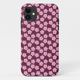 Capa Para iPhone 11 Padrão sem costura do Flor Frangipani Rosa
