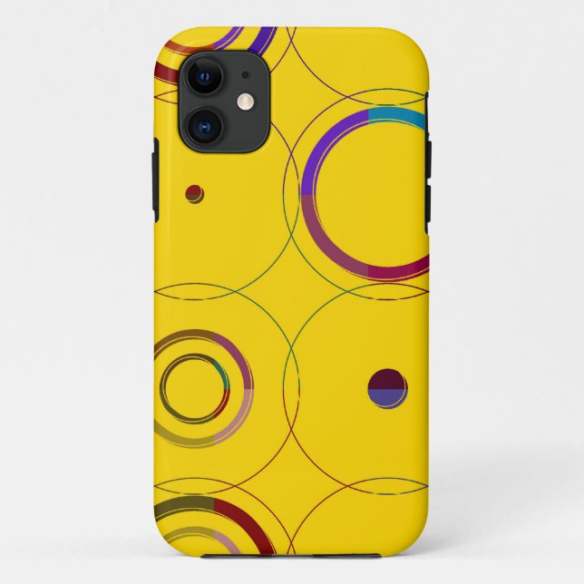 Capa Para iPhone 11 Padrão sem costura dos círculos retrorreflectores (Verso)