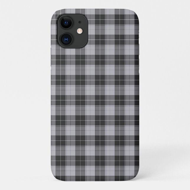 Capa Para iPhone 11 Padrão simples de tartan em cinza (Verso)