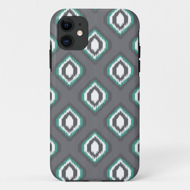 Capa Para iPhone 11 Padrão tribal de retro-ikat geométrico (Verso)