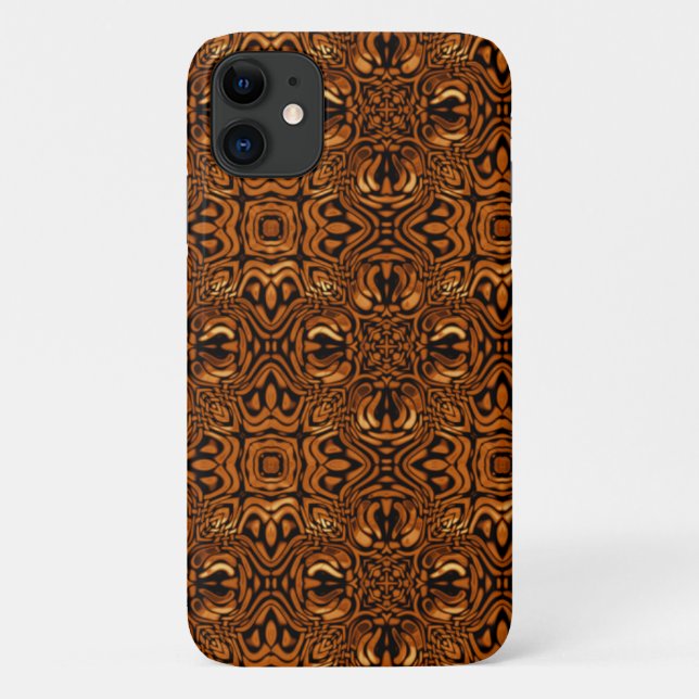 Capa Para iPhone 11 Padrão Tribal em Dourado (Verso)