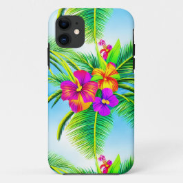 Capa Para iPhone 11 Padrão tropical havaiano sem carne