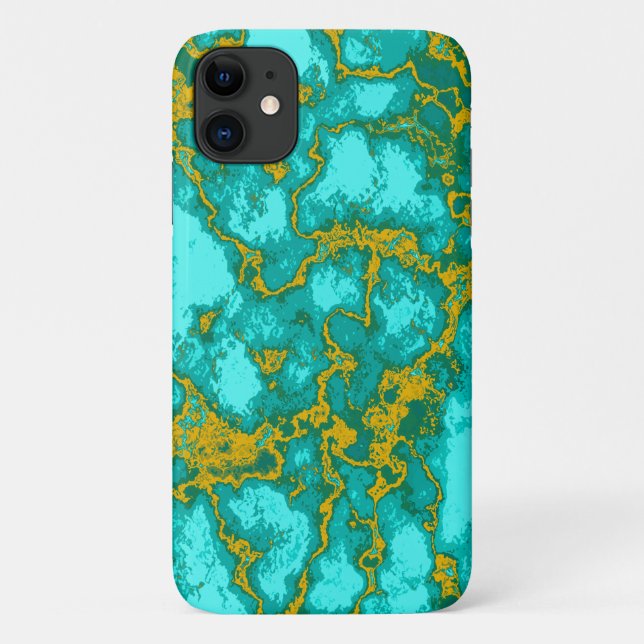Capa Para iPhone 11 Padrão Turquesa (Verso)