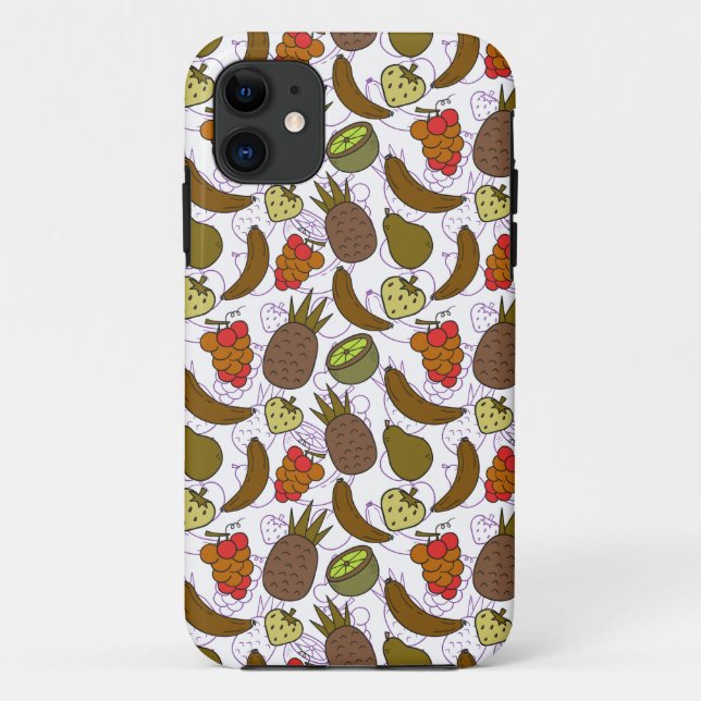 Capa Para iPhone 11 padrão uniforme de fruta | Padrão da superfície da (Verso)