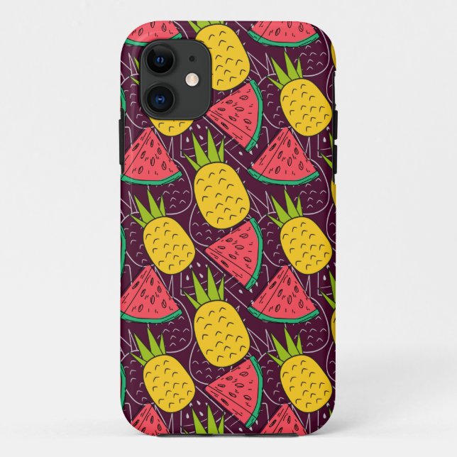 Capa Para iPhone 11 padrão uniforme de fruta | padrão da superfície da (Verso)