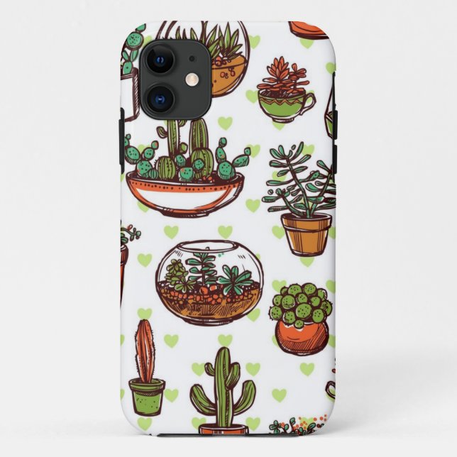 Capa Para iPhone 11 Padrão vegetal (Verso)