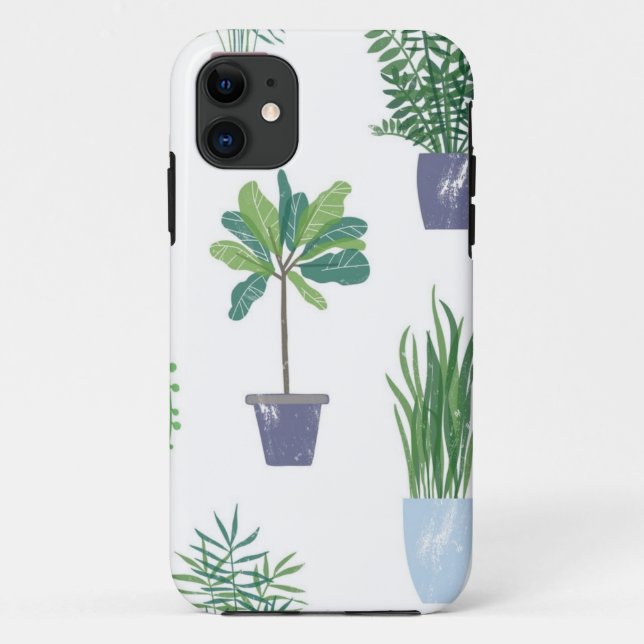 Capa Para iPhone 11 Padrão vegetal (Verso)