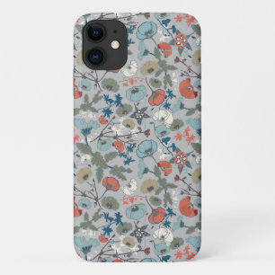 Capa Para iPhone 11 Padrão Verde Azul Laranja Azul Colorido Floral