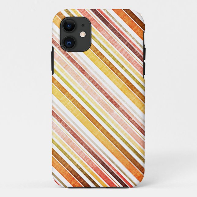 Capa Para iPhone 11 Padrão Vintage Autumn Stripes (Verso)