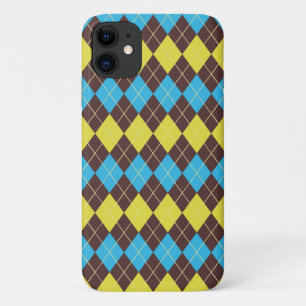 Capa Para iPhone 11 Padrão Xadrez Escocês dos Anos 70