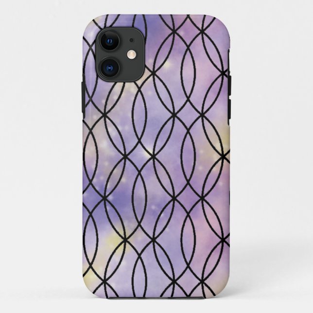 Capa Para iPhone 11 Padrão Zig Zag, Roxo (Verso)