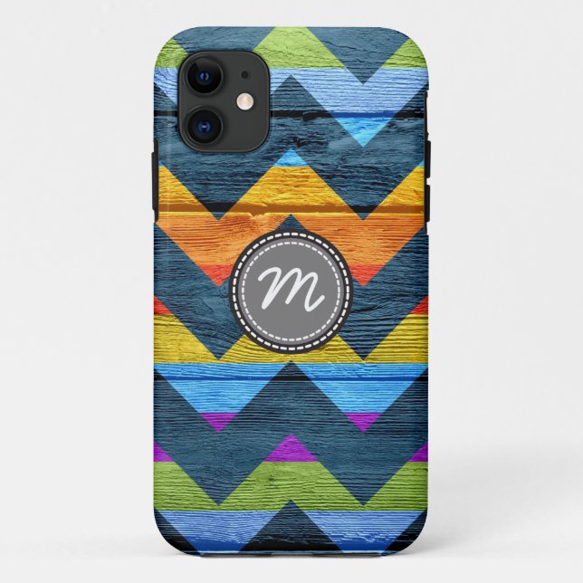 Capa Para iPhone 11 Padrão zigzag aztec gevron #7 (Verso)