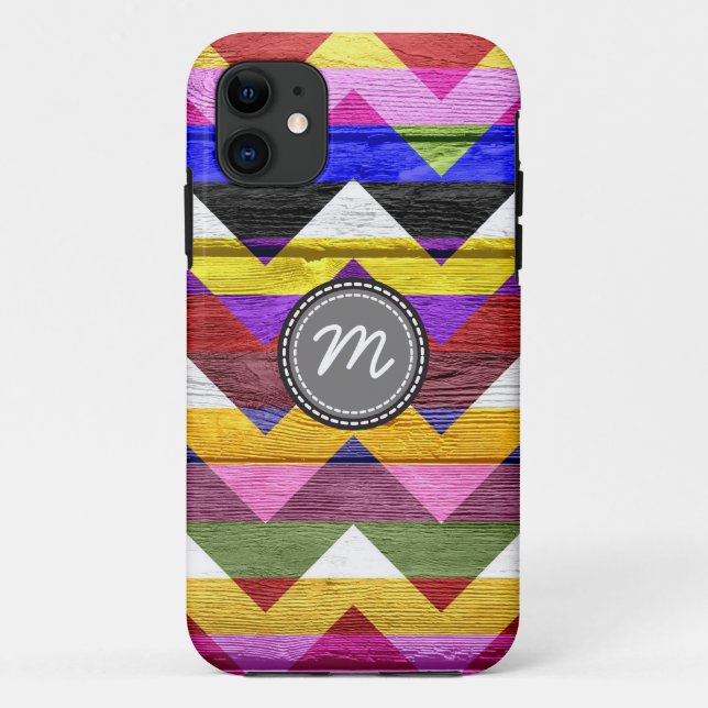 Capa Para iPhone 11 Padrão zigzag aztec gevron #8 (Verso)