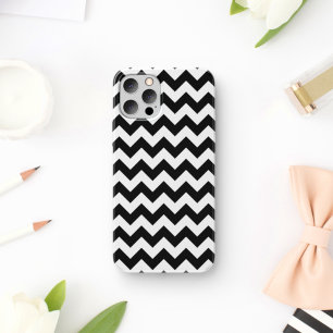Capa Para iPhone 11 Padrão Zigzag preto e branco, padrão Chevron