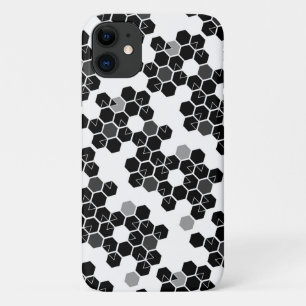 Capa Para iPhone 11 Padrões de dados hexadecimais brancos em preto-bra