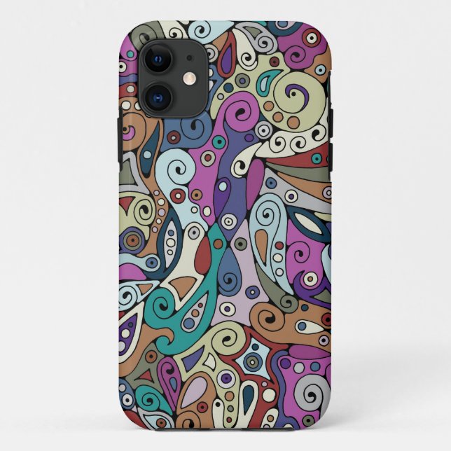 Capa Para iPhone 11 Padrões De Mão E Digitalmente Pintados Art 8° (Verso)