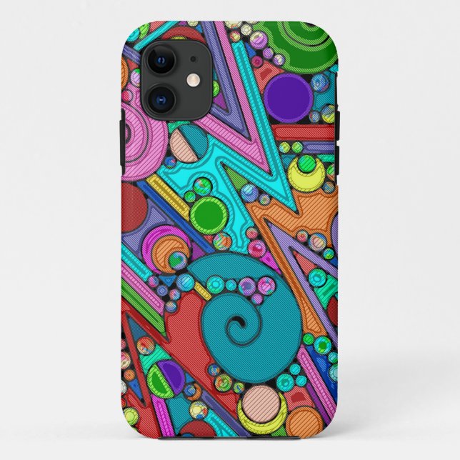 Capa Para iPhone 11 Padrões De Mão E Digitalmente Pintados Artigo 12º (Verso)