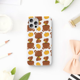 Capa Para iPhone 11 Padrões De Ursos, Ursos Bonitos, Queda, Abóboras