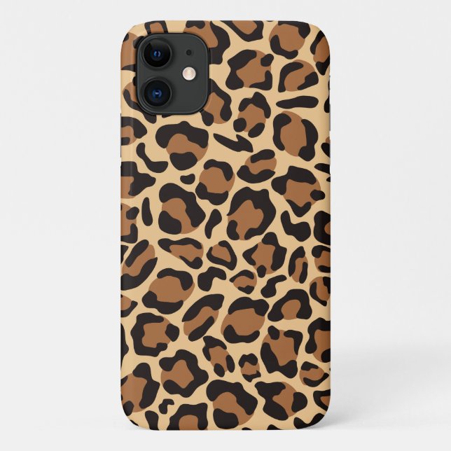 Capa Para iPhone 11 Padrões sem focas de Leopard (Verso)