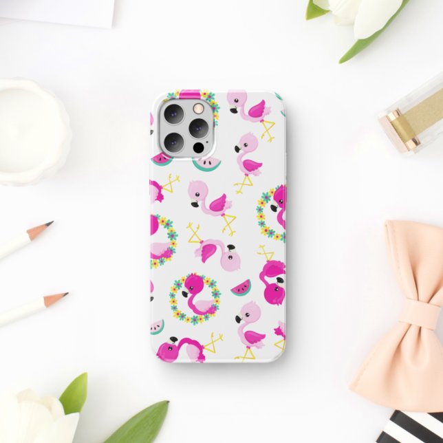 Capa Para iPhone 11 Padrões Tropicais, Flamingos, Melancias, Flores (Criador carregado)