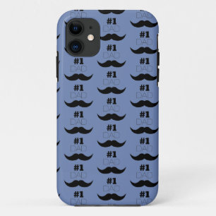 Capa Para iPhone 11 pai 1 - bigode azul e preto - Número um