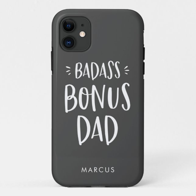 Capa Para iPhone 11 Pai Badass Bonus Stepdad Personalizado Stepdad (Verso)