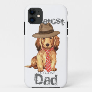 Capa Para iPhone 11 Pai Dachshund de Cabelos longos