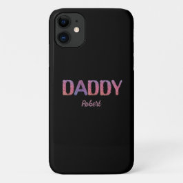 Capa Para iPhone 11 Pai de Nome Personalizado Preto &Roxo