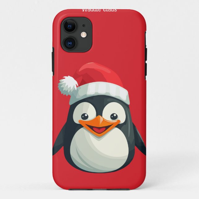 Capa Para iPhone 11 Pai Natal Waddle (Verso)