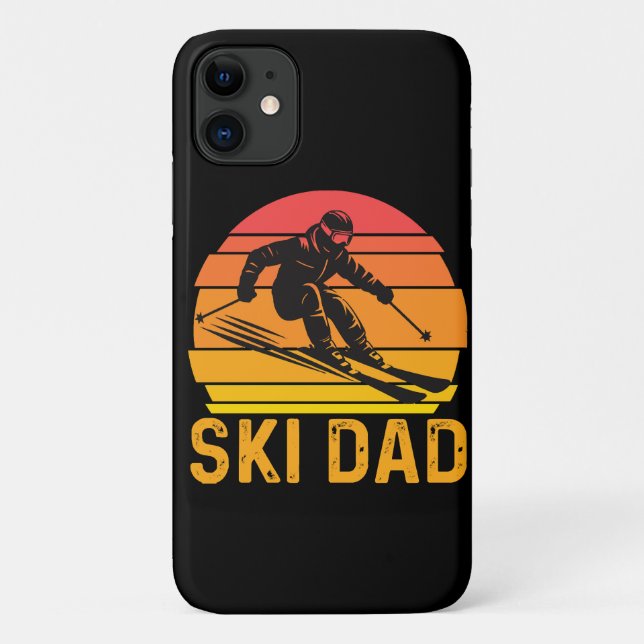 Capa Para iPhone 11 pai que esquia (Verso)