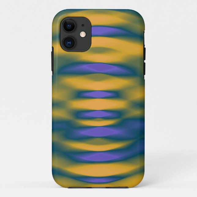 Capa Para iPhone 11 Paint Amarelo e Azul Fundo (Verso)