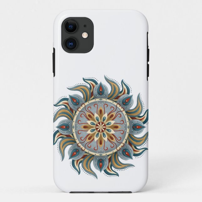 Capa Para iPhone 11 Painterly Mandala (Verso)