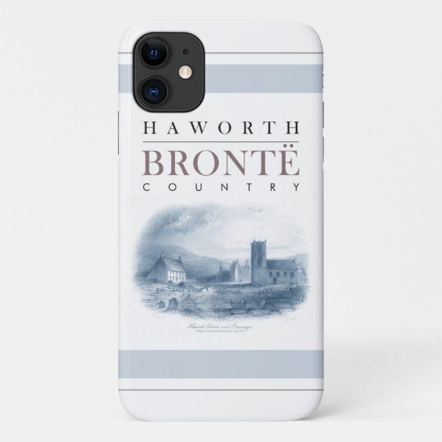 Capa Para iPhone 11 País de Bronte com Igreja Haworth e Parsonage (Verso)