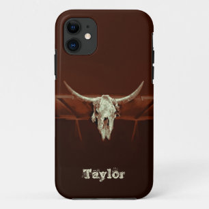 Capa Para iPhone 11 País Russo Marrom - Caveira-Touro Ocidental