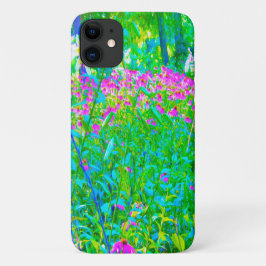 Capa Para iPhone 11 Paisagem do Jardim Impressionista Azul Aqua